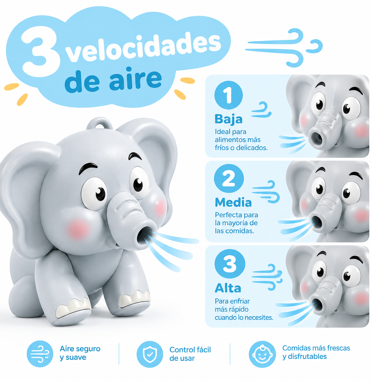 Soplador para comida niños